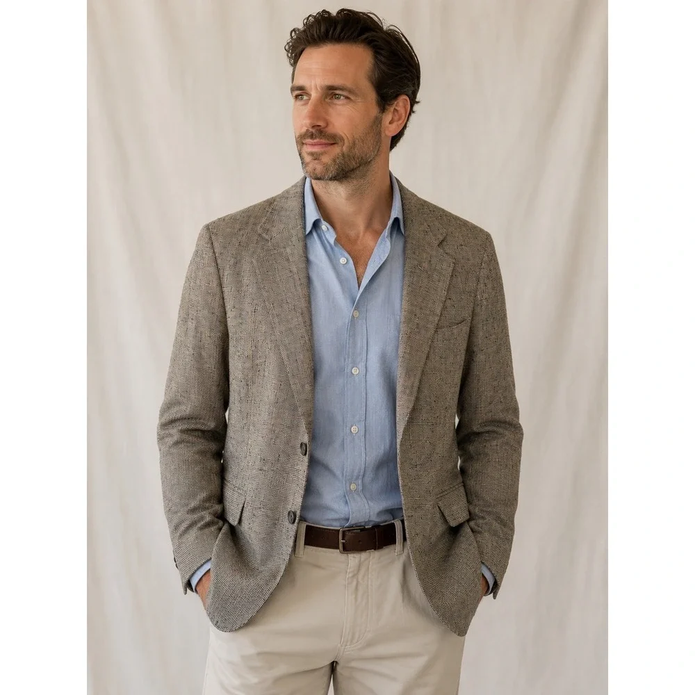 Mens Textured Multi-Color Two-Button Blazer Sport Coat‎ Notch Lapel Classic Fit